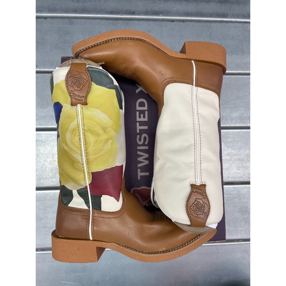 Twisted X Shoes - Twisted X Rose Printed‎ Western Boots Womens 7 B Leather Tech